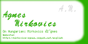 agnes mirkovics business card